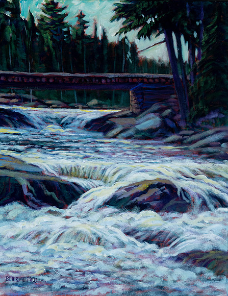 The Little Bridge in the Woods-14"x 18"-$800.