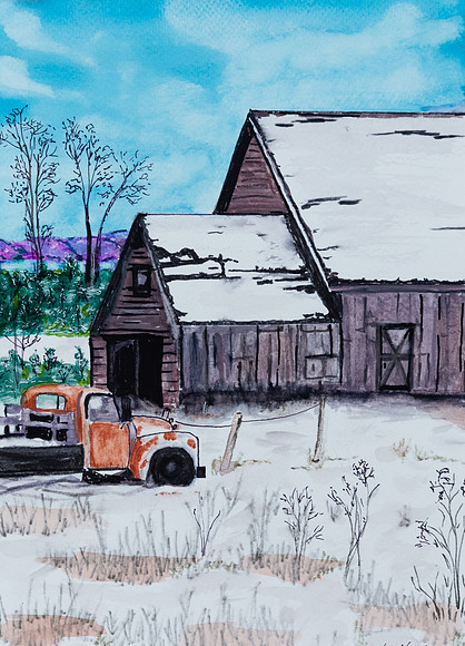 Winter on the Farm-11"x 8" -$80. (Bill)