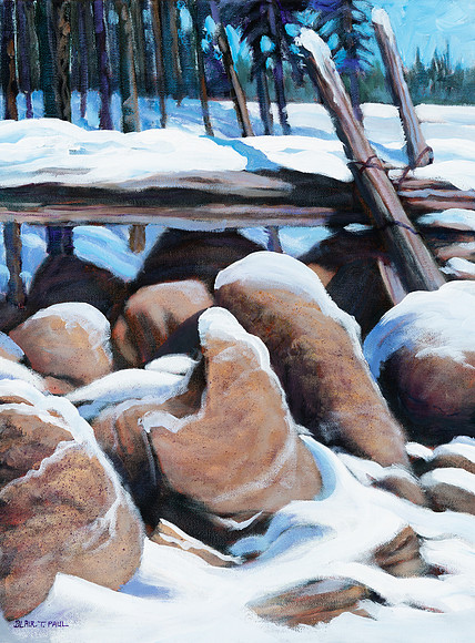 Snowy Fence Line  16" x 12"   $700
