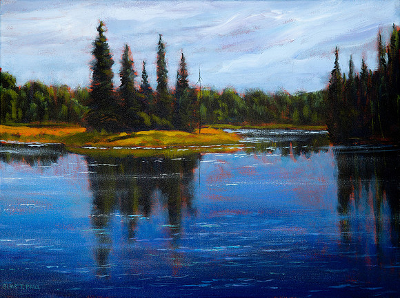 Summer River  12" x 16" $185.  GP$700.