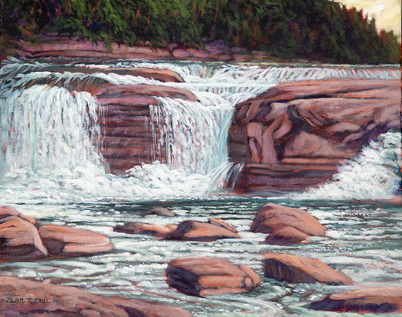 Mississippi Falls  16" x 20" $250.  GP$900.  SOLD