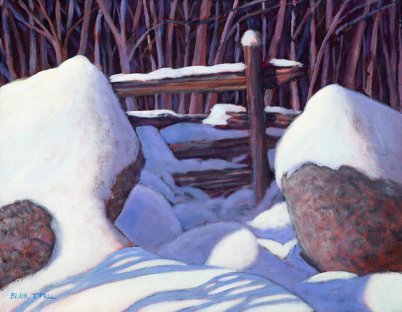 Winter Fence II  14" x 18" $200.  GP$800.