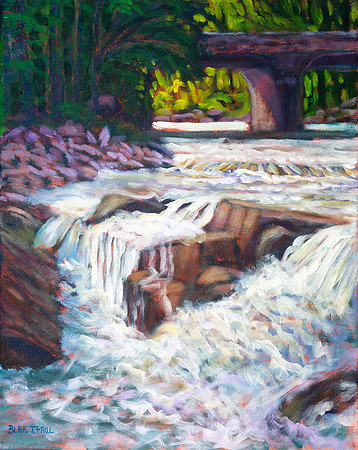 "Bridge & Falls" 14" x 11" $185.  GP$700.  SOLD