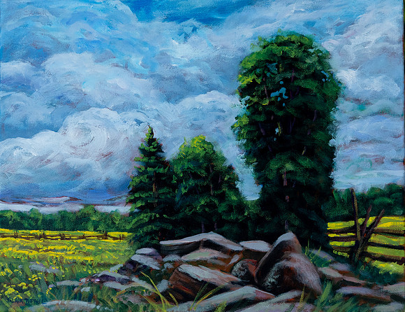 Summer Rocks & Fields-14"x 18"- $800.