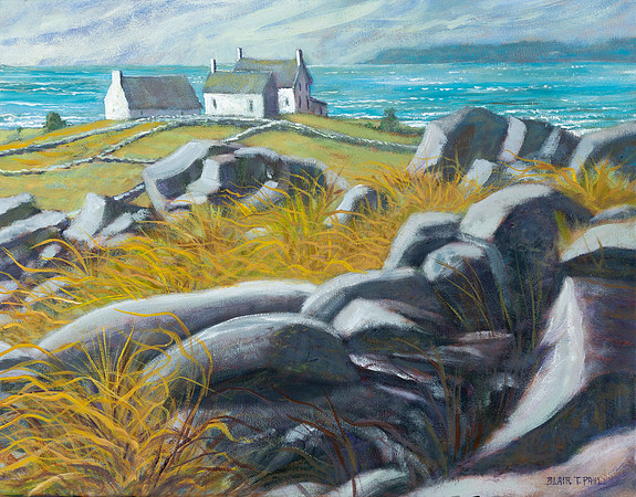 Irish Coastal Farm   14" x 18"   $800.    SOLD